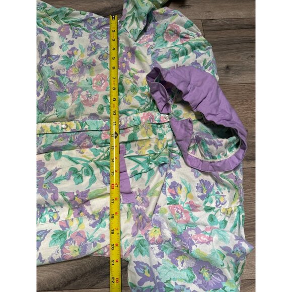 Vintage Models Coat Floral Nightgown Robe Size M 55% Cotton 45% Polyester White - Picture 14 of 14